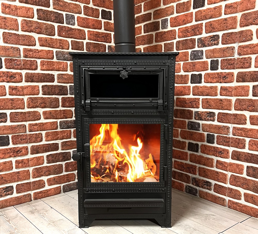 Lüks Fırınlı Şömine Üç Camlı