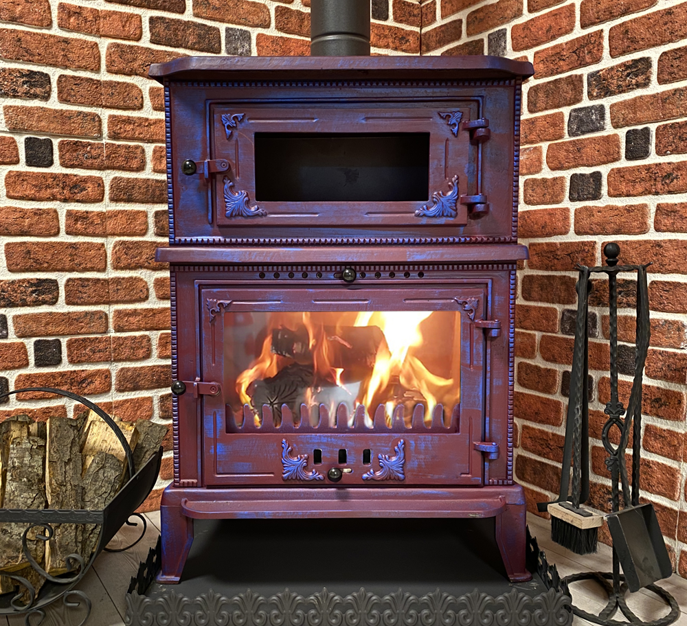 Döküm Şömine Bordo Detaylı